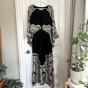 Black and white hobo silk long dress. Size 38. 57 inches long.